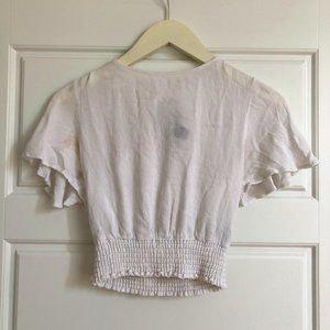 Shirred Keyhole Top